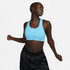 Nike Women's Medium Support Dri-Fit Swoosh Sport Bra- Baltic Blue/White