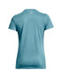 Under Armour Women's UA Tech Twist V-Neck - Glacier Blue/White/Metallic Silver