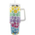 Katydid Pastel Happy Face Tumbler Cup with Drinking Straw