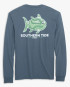 Southern Tide Topographical Skipjack Fill Long Sleeve T-Shirt - Blue Haze