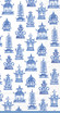 Boston International Blue Pagoda Guest Towel