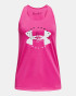 Under Armour Girls' UA Tech Big Logo Tank - Rebel Pink/Pink Sugar/White