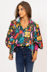 Karlie Retro Garden Ruffle V-neck Top