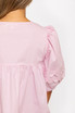 Karlie Solid Poplin V-Neck Scallop Puff Sleeve Dress