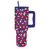 Katydid Red, White, Blue Leopard Tumbler