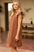 Voy Chiffon Back Neck Tie Textured Knit Dress