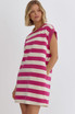 Entro Sleeveless Mini Dress Striped