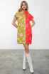 THML Colorblock Flower Print Dress