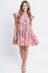 Karlie Floral Tier Pleat Dress