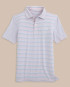 Southern Tide Youth Ryder Heather Halls Stripe Performance Polo - Heather Pale Rosette Pink