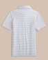 Southern Tide Youth Ryder Heather Halls Stripe Performance Polo - Heather Pale Rosette Pink