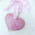 SoCharm Handmade Valentine's Heart - Pink Fretwork