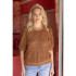 Voy Brown Detailed Lace Top