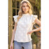 Voy High Ruffled Neck Top - Cream