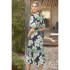 Voy Floral and Stripe Midi Dress - Navy