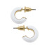 Canvas Kelley Coated Enamel Hoop Earrings - White