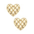 Canvas Coco Quilted Heart Stud Earrings in Shiny Gold