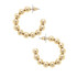 Canvas Jasper Ball Bead Hoop Earrings in Shiny Gold