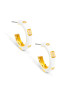 Zenzii Small Enamel Crystal Hoop Earring - White