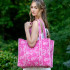 Anju Jewelry Quilted Block-Printed Tote Bag with Travel Pouch - Paisley Pink