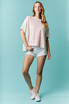 Fantastic Fawn Color Block Oversized Pocket Top - Pink/Mint