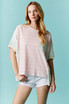 Fantastic Fawn Color Block Oversized Pocket Top - Pink/Mint