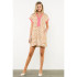 THML Beige Ikat Short Sleeve Dress