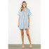 THML Light Blue V-Neck Striped Dress