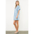 THML Light Blue V-Neck Striped Dress