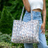 Anju Jewelry Quilted Block-Printed Tote Bag with Travel Pouch - Daisy Fields