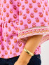 Mary Square Monroe Top - Floral Foulard Pink