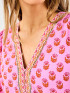 Mary Square Monroe Top - Floral Foulard Pink