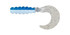 Zoom Big Bite Fat Grub 2″ – Salt‑Impregnated Curl-Tail Grub (10‑Pack) - Blue Silver