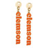 Canvas Clemson Tigers Slogan Earrings in Orange/Shiny Gold