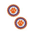 Canvas Clemson Tigers Pave Disc Stud Earrings