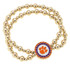 Canvas Clemson Tigers Pave Disc 2-Row Ball Bead Bracelet