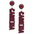 Canvas South Caroline Gamecocks Resin Block Letter Earrings