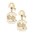Canvas South Carolina Gamecocks Logo Helmet Earrings in Shiny Gold