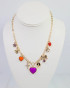 Caroline Hill Bentley Charm Necklace - Purple & Orange