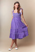 Fantastic Fawn Smocked Midi Dress - Purple
