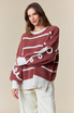 Fantastic Fawn Cord Stripe & Bow Shaped Detailed Sweater