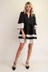 Glam Black V-Neck Wide Sleeve Mini Dress