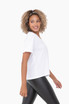 Mono B Pima Cotton Blend V-Neck Tee - White Mono B Pima Cotton Blend V-Neck Tee - White