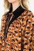 THML Tie Neck Leopard Print Long Sleeve Top