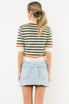 THML Short Sleeve Striped Knit Top