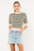 THML Short Sleeve Striped Knit Top