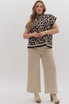 Entro Plus Size Stone Wide Leg Ankle Length Pants