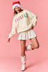 Peach Love Women's Holly Jolly Embroidered Fleece Sweatshirt - Butter Yellow Peach Love Women's Holly Jolly Embroidered Fleece Sweatshirt - Butter Yellow
