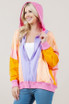 Sundayup Color Block Front Zipper Hoodie Jacket