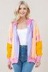 Sundayup Color Block Front Zipper Hoodie Jacket